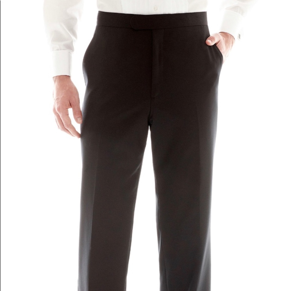 Stafford Flat Front Tuxedo Pants 34x34